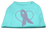 Pink Ribbon Rhinestone Shirts Aqua XXL (18)