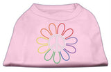 Rhinestone Rainbow Flower Peace Sign Shirts Light Pink L (14)