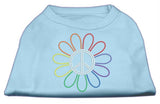 Rhinestone Rainbow Flower Peace Sign Shirts Baby Blue XS (8)