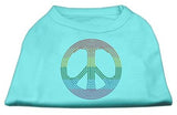 Rhinestone Rainbow Peace Sign Shirts Aqua L (14)