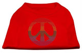 Rhinestone Rainbow Peace Sign Shirts Red S (10)