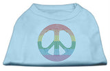 Rhinestone Rainbow Peace Sign Shirts Baby Blue XS (8)