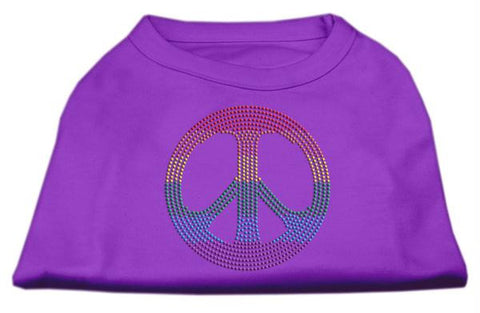 Rhinestone Rainbow Peace Sign Shirts Purple XS (8)