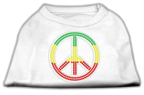 Rasta Peace Sign Shirts White L (14)