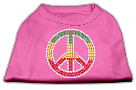 Rasta Peace Sign Shirts Bright Pink S (10)