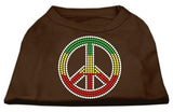 Rasta Peace Sign Shirts Brown XXL (18)