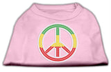 Rasta Peace Sign Shirts Light Pink XXXL(20)