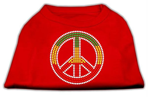 Rasta Peace Sign Shirts Red XXXL(20)