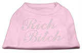 Rich Bitch Rhinestone Shirts Light Pink XS (8)