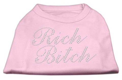 Rich Bitch Rhinestone Shirts Light Pink XS (8)