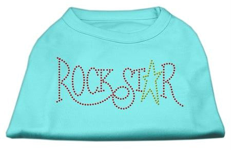 RockStar Rhinestone Shirts Aqua L (14)