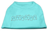 Beach Sandals Rhinestone Shirt Aqua L (14)