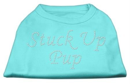 Stuck Up Pup Rhinestone Shirts Aqua L (14)