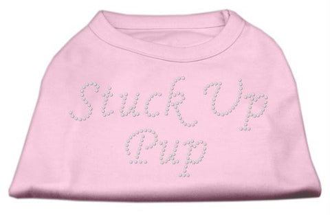 Stuck Up Pup Rhinestone Shirts Light Pink L (14)