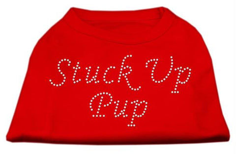 Stuck Up Pup Rhinestone Shirts Red M (12)