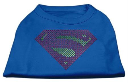 Super! Rhinestone Shirts Blue Lg (14)