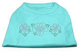 Tropical Flower Rhinestone Shirts Aqua L (14)