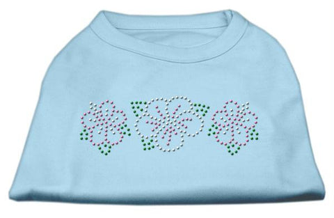 Tropical Flower Rhinestone Shirts Baby Blue L (14)