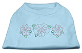 Tropical Flower Rhinestone Shirts Baby Blue XS (8)