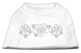 Tropical Flower Rhinestone Shirts White XXL (18)