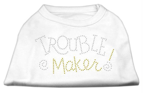 Trouble Maker Rhinestone Shirts White S (10)