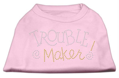 Trouble Maker Rhinestone Shirts Light Pink XS (8)