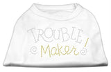 Trouble Maker Rhinestone Shirts White XS (8)