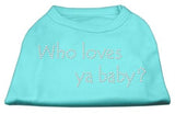 Who Loves Ya Baby? Rhinestone Shirts Aqua L (14)