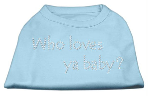 Who Loves Ya Baby? Rhinestone Shirts Baby Blue L (14)