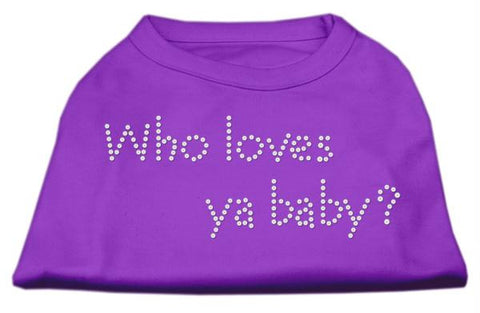 Who Loves Ya Baby? Rhinestone Shirts Purple XXL (18)