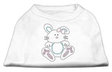 Bunny Rhinestone Dog Shirt White Med (12)