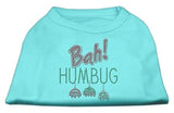 Bah Humbug Rhinestone Dog Shirt Aqua Lg (14)