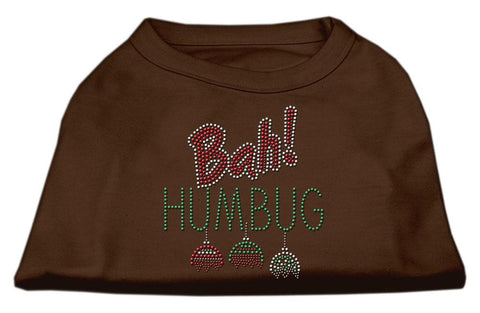 Bah Humbug Rhinestone Dog Shirt Brown Lg (14)