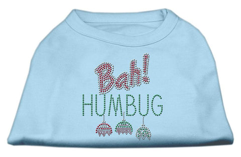 Bah Humbug Rhinestone Dog Shirt Baby Blue Med (12)