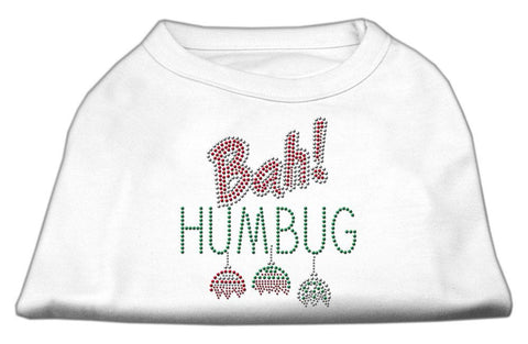 Bah Humbug Rhinestone Dog Shirt White Med (12)