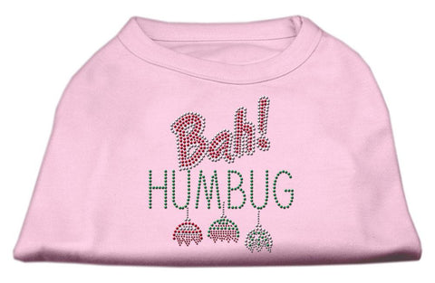 Bah Humbug Rhinestone Dog Shirt Light Pink XS (8)