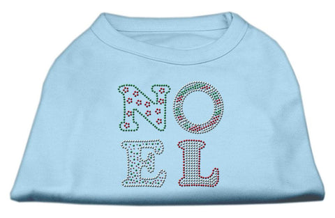 Noel Rhinestone Dog Shirt Baby Blue Lg (14)