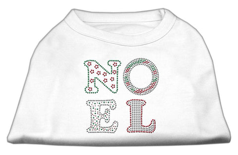 Noel Rhinestone Dog Shirt White Sm (10)