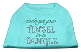 Tinsel in a Tangle Rhinestone Dog Shirt Aqua Lg (14)