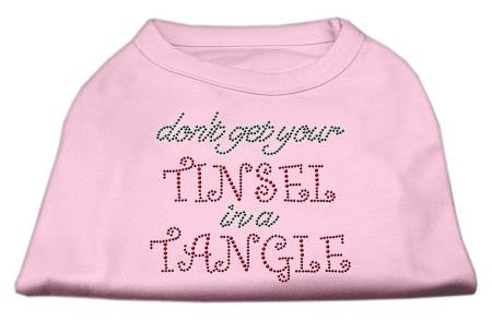 Tinsel in a Tangle Rhinestone Dog Shirt Light Pink Med (12)