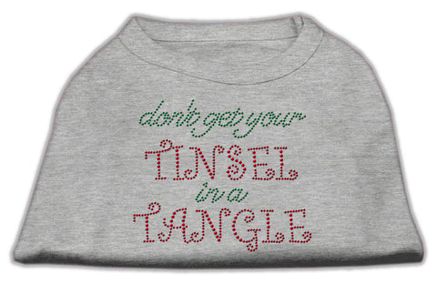 Tinsel in a Tangle Rhinestone Dog Shirt Grey Sm (10)