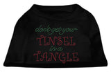 Tinsel in a Tangle Rhinestone Dog Shirt Black  XS (8)