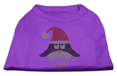 Santa Penguin Rhinestone Dog Shirt Purple XS (8)