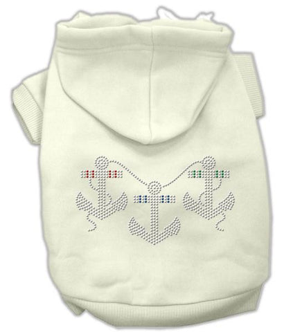 Rhinestone Anchors Hoodies Cream L (14)