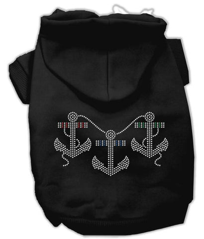 Rhinestone Anchors Hoodies Black M (12)