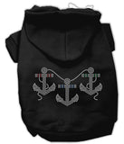 Rhinestone Anchors Hoodies Black XS (8)