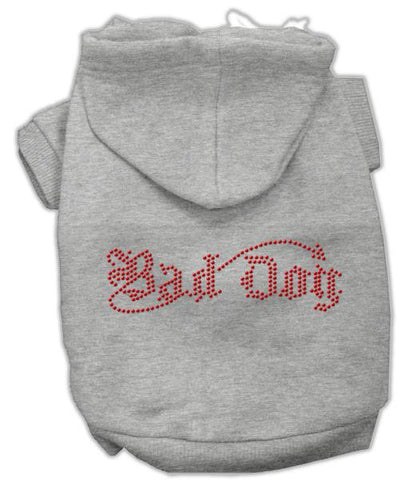 Bad Dog Rhinestone Hoodies Grey M (12)