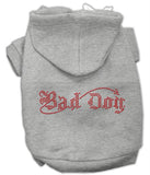 Bad Dog Rhinestone Hoodies Grey XXXL(20)