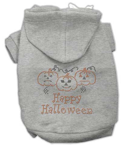 Happy Halloween Rhinestone Hoodies Grey XL (16)