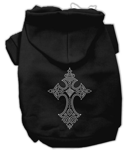 Rhinestone Cross Hoodies Black L (14)